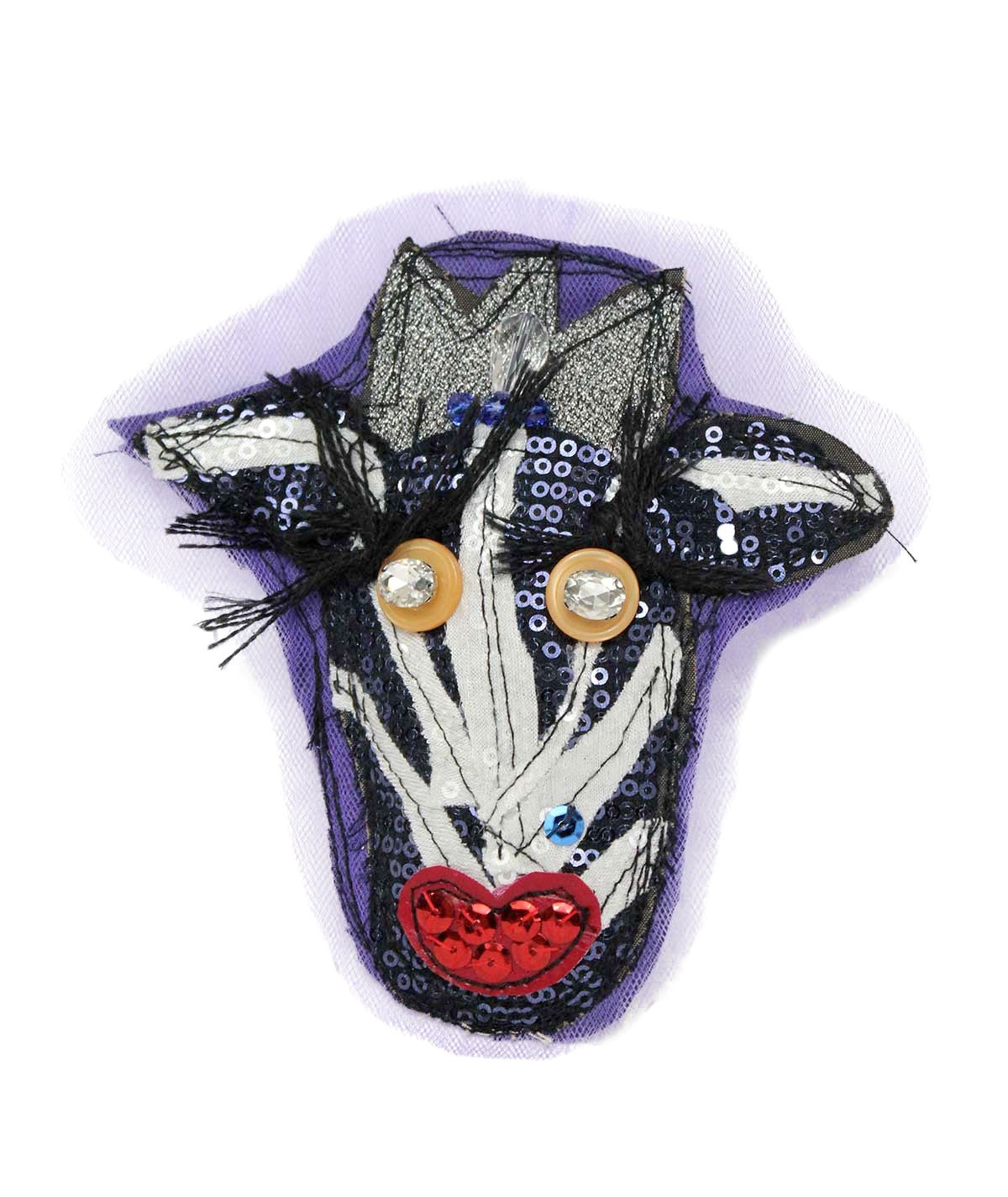 Zebra Zizì - fabric brooch