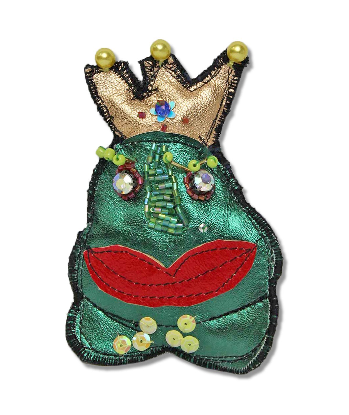 Croak - leather brooch