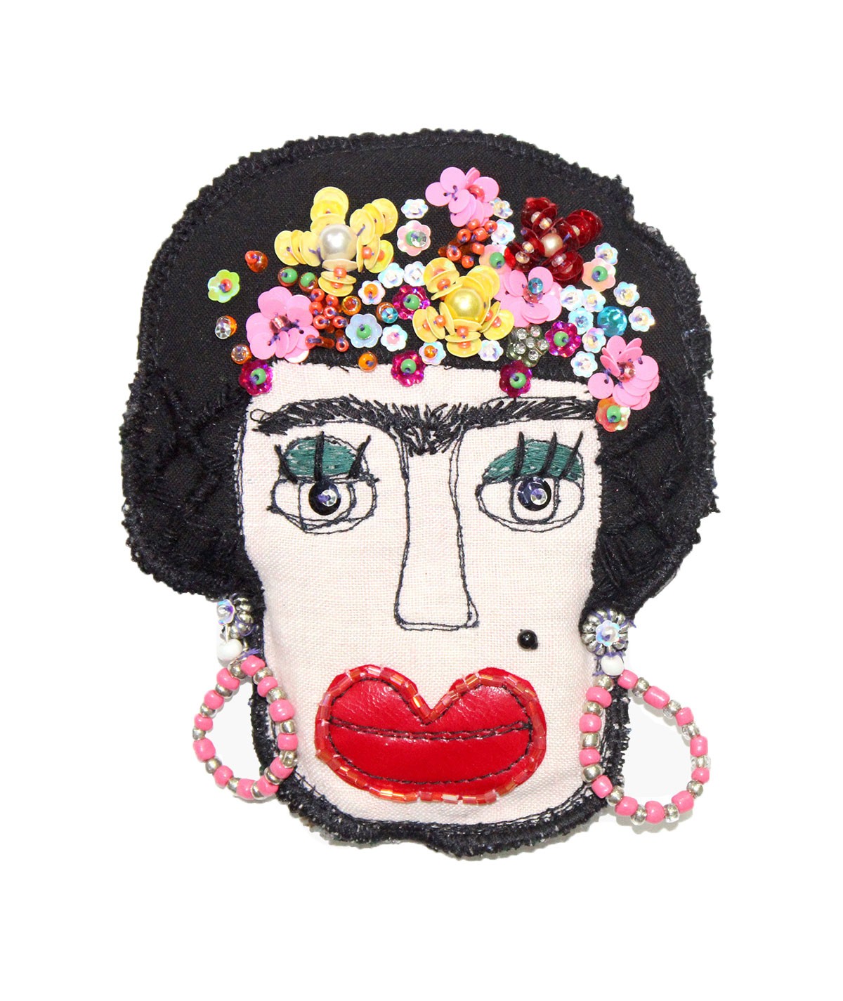 Frida - fabric brooch