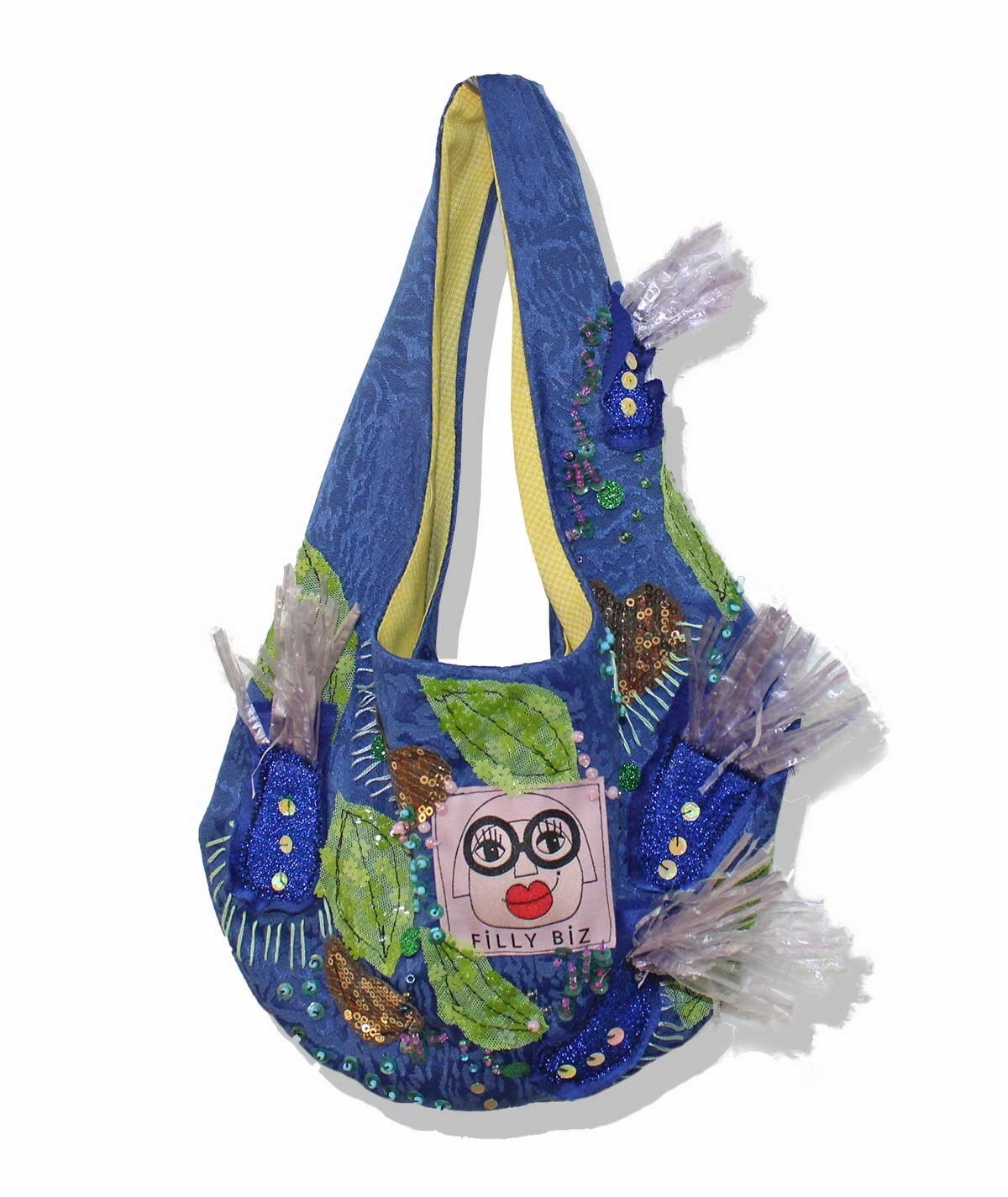 Borsa tonda mini blu