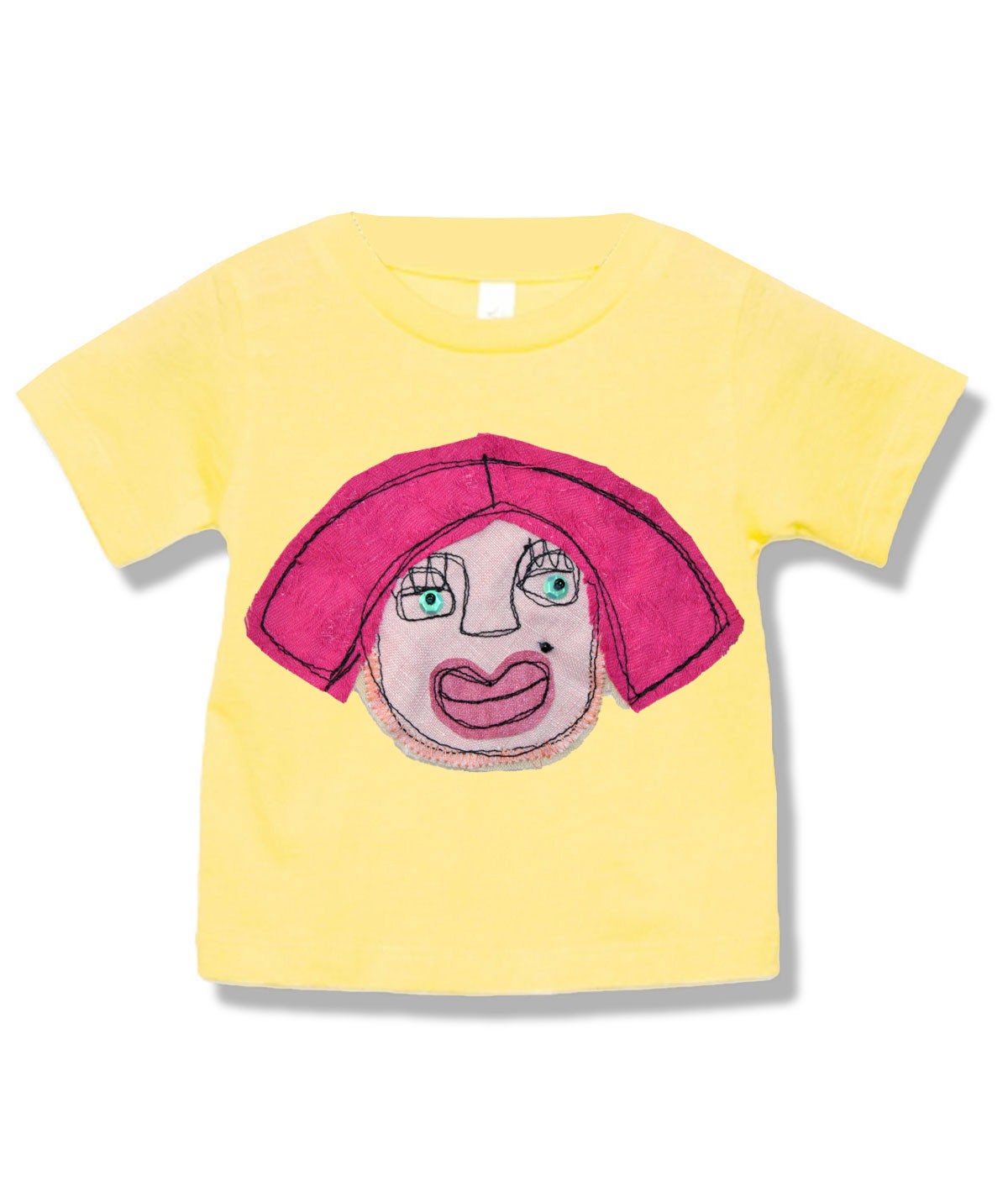 Baby t-shirt with fuchsia face